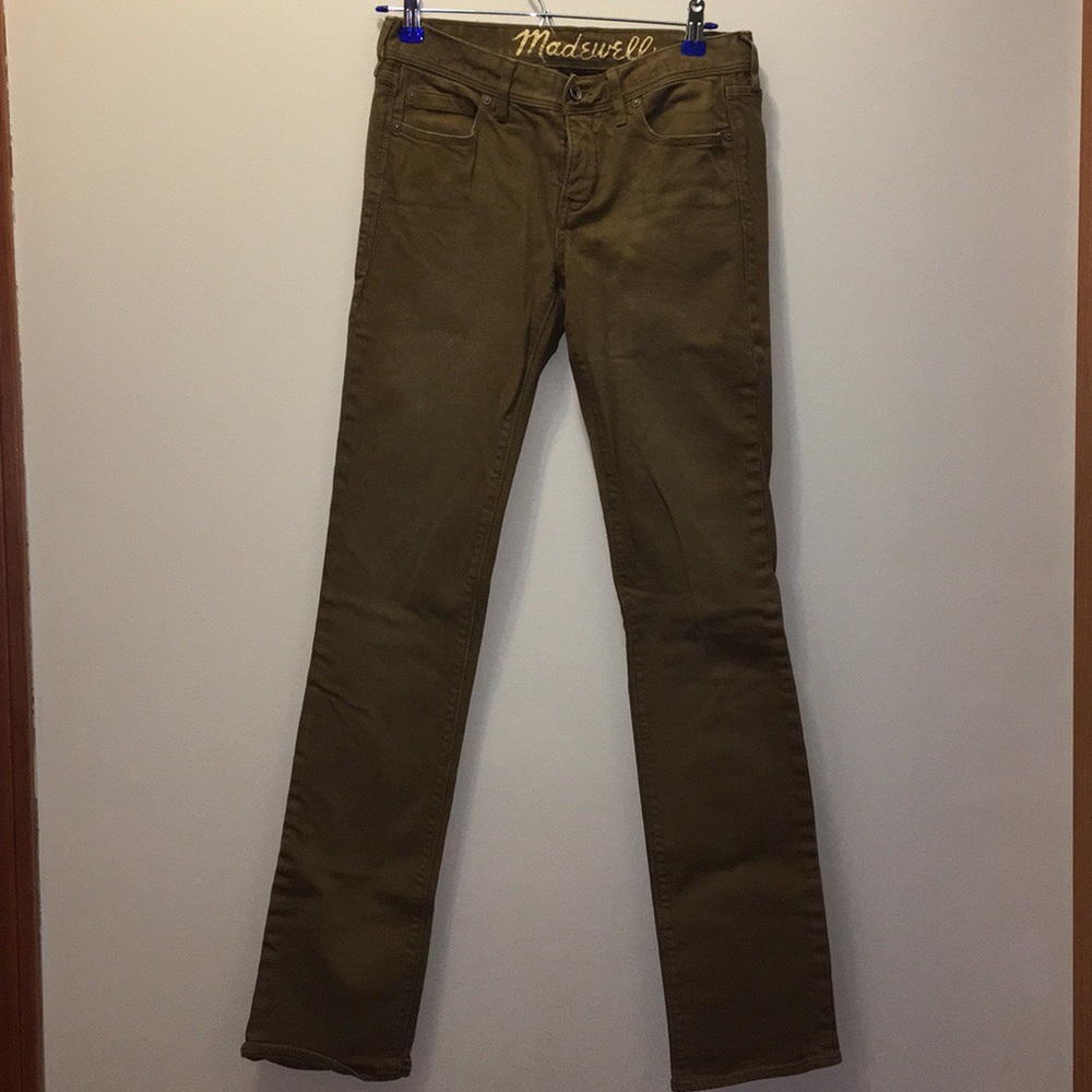 madewell straight leg tan jeans size 27x34 EC